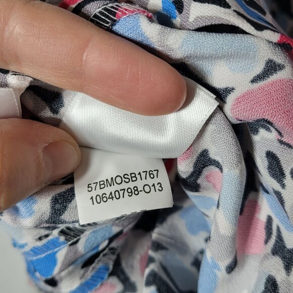 Nine West Womens Abstract Peplum Sleeveless Tank Top Size 10 Career Summer Boho - Picture 9 of 11